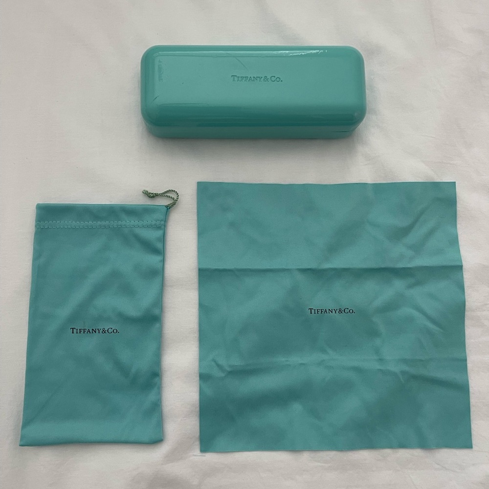 Used Tiffany & Co Sunglass Case with handkerchief and cover.